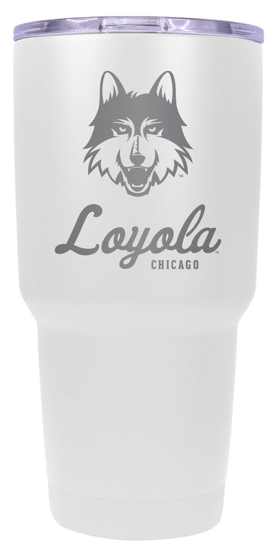 Loyola University Ramblers 24 oz Engraved Insulated Stainless Steel Tumbler White Officially Licensed Single