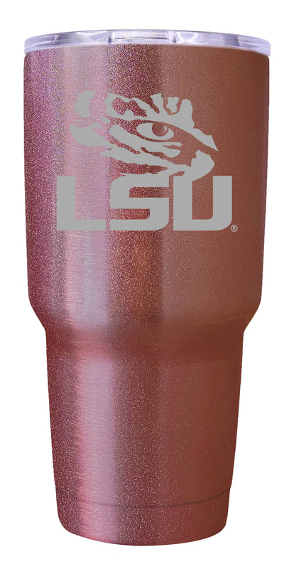 LSU Tigers Premium Laser Engraved Tumbler - 24oz Stainless Steel Insulated Mug Rose Gold