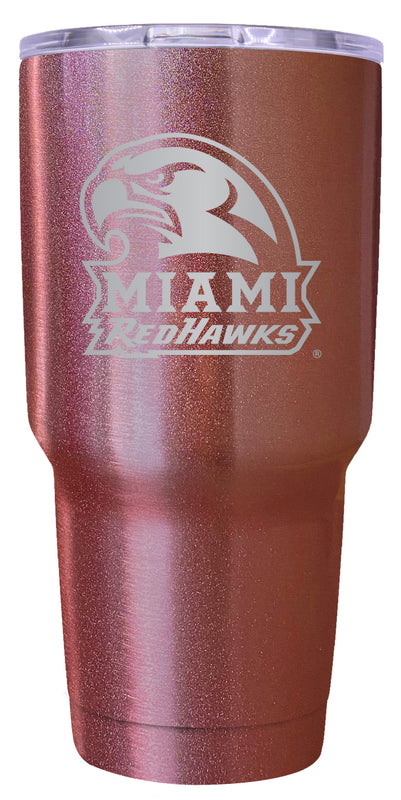 Miami University of Ohio 24 oz Engraved Insulated Stainless Steel Tumbler Rose Gold Officially Licensed Single