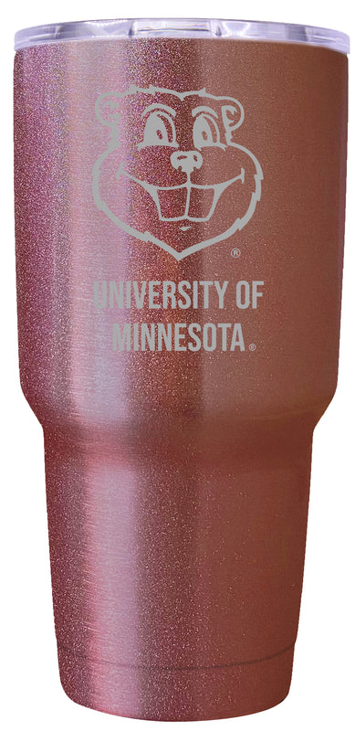 Minnesota Gophers Premium Laser Engraved Tumbler - 24oz Stainless Steel Insulated Mug Rose Gold