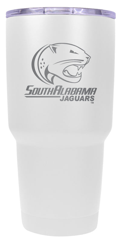 University of South Alabama 24 oz Engraved Insulated Stainless Steel Tumbler White Officially Licensed Single