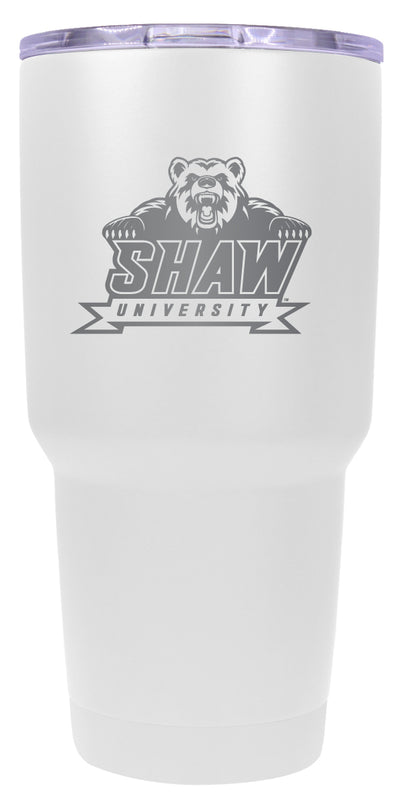 Shaw University Bears 24 oz Engraved Insulated Stainless Steel Tumbler White Officially Licensed Single
