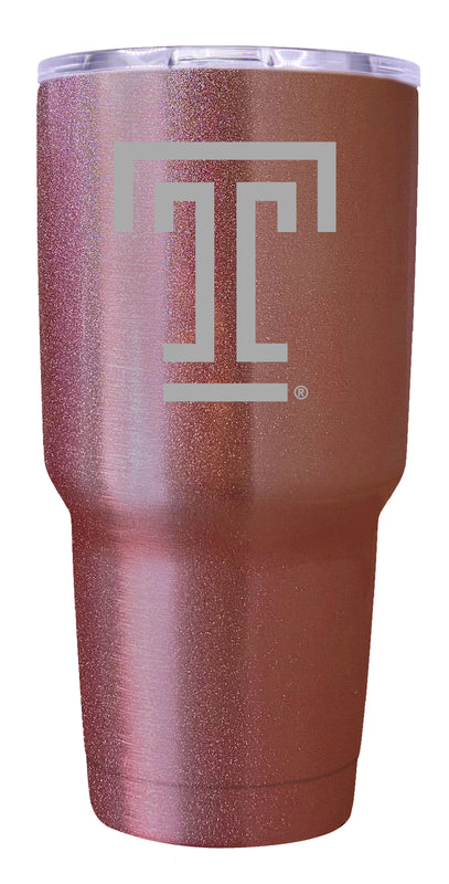 Temple University Premium Laser Engraved Tumbler - 24oz Stainless Steel Insulated Mug Rose Gold