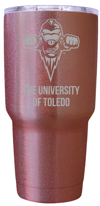 Toledo Rockets Premium Laser Engraved Tumbler - 24oz Stainless Steel Insulated Mug Rose Gold