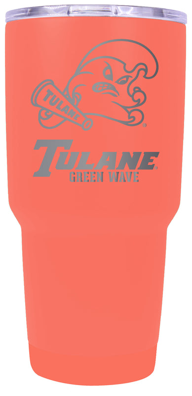 Tulane University Green Wave Premium Laser Engraved Tumbler - 24oz Stainless Steel Insulated Mug Choose Your Color.