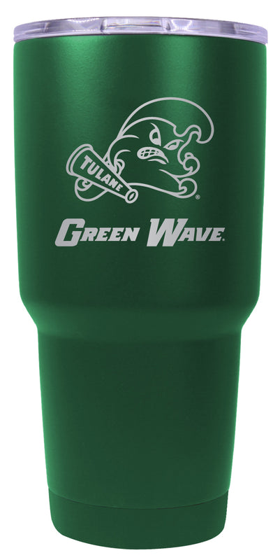 Tulane University Green Wave 24 oz Engraved Insulated Stainless Steel Tumbler Green Officially Licensed 2-Pack