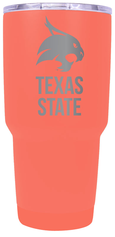 Texas State Bobcats Premium Laser Engraved Tumbler - 24oz Stainless Steel Insulated Mug Choose Your Color.