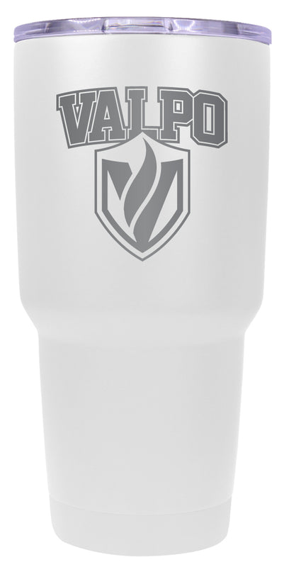 Valparaiso University 24 oz Engraved Insulated Stainless Steel Tumbler White Officially Licensed 2-Pack