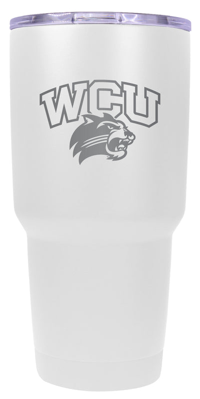 Western Carolina University 24 oz Engraved Insulated Stainless Steel Tumbler White Officially Licensed 2-Pack