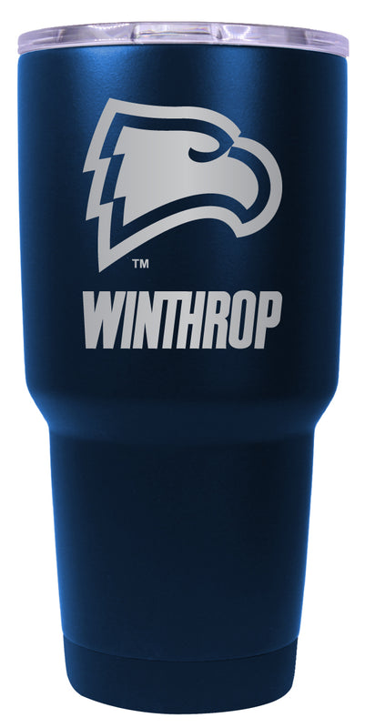 Winthrop University 24 oz Engraved Insulated Stainless Steel Tumbler Navy Officially Licensed 2-Pack