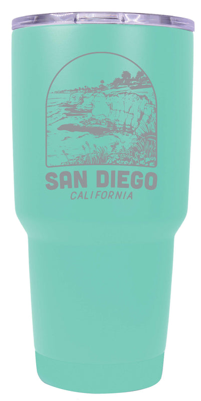 San Diego California Souvenir 24 oz Engraved Insulated Stainless Steel Tumbler Seafoam 4-Pack
