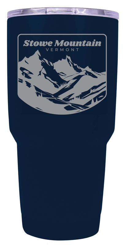 Stowe Mountain Vermont Souvenir 24 oz Engraved Insulated Stainless Steel Tumbler Navy 2-Pack