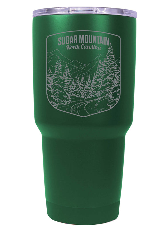 Sugar Mountain North Carolina Souvenir 24 oz Engraved Insulated Stainless Steel Tumbler Green Single Unit