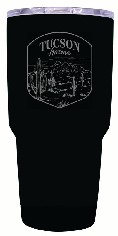Tucson Arizona Souvenir 24 oz Engraved Insulated Stainless Steel Tumbler Black Single Unit