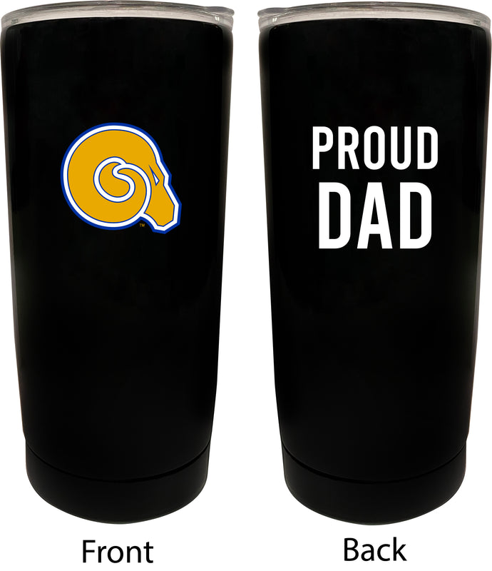 Albany State University NCAA Insulated Tumbler - 16oz Stainless Steel Travel Mug Proud Dad Design Black