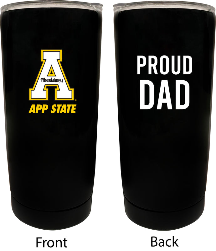 Appalachian State NCAA Insulated Tumbler - 16oz Stainless Steel Travel Mug Proud Dad Design Black