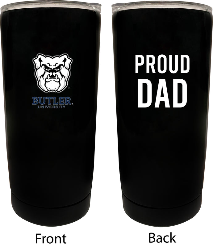 Butler Bulldogs NCAA Insulated Tumbler - 16oz Stainless Steel Travel Mug Proud Dad Design Black