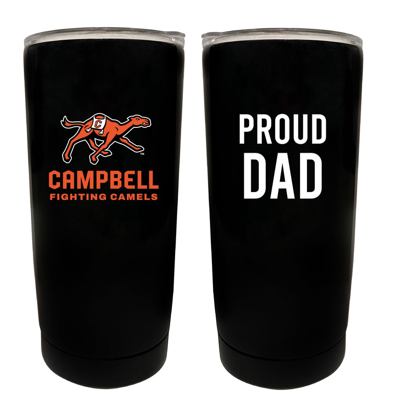 Campbell University Fighting Camels NCAA Insulated Tumbler - 16oz Stainless Steel Travel Mug Proud Dad Design Black