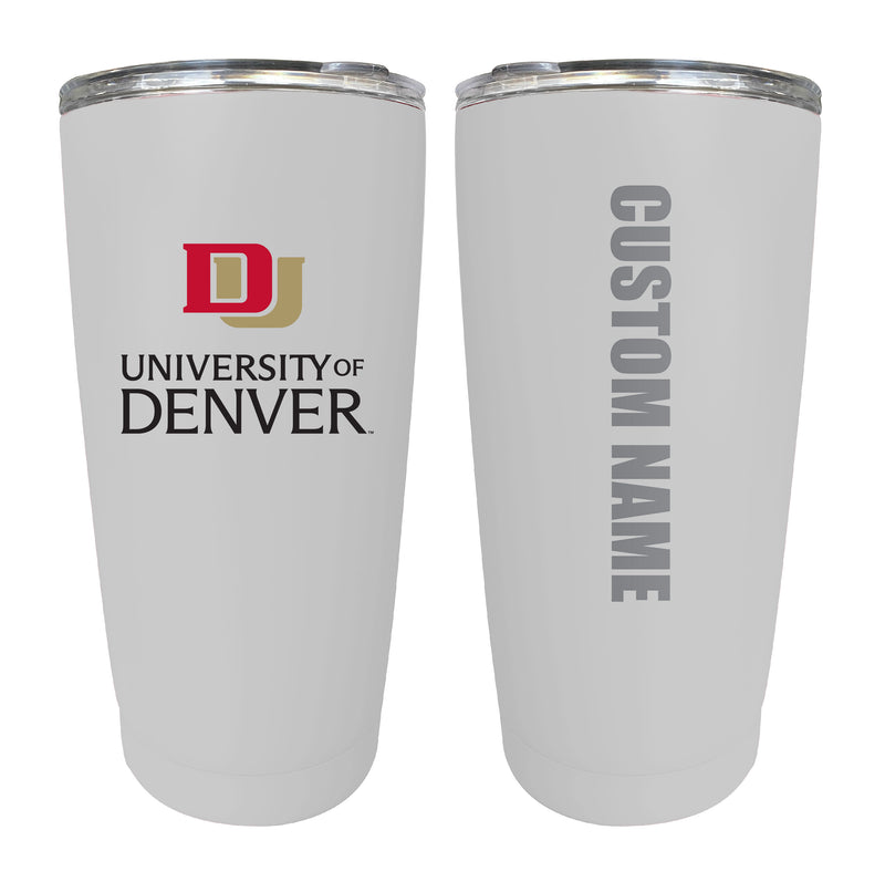 University of Denver Pioneers Customizable 16 oz Stainless Steel Insulated Tumbler Officially Licensed Collegiate Product 2-Pack