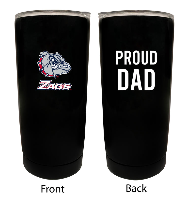 Gonzaga Bulldogs NCAA Insulated Tumbler - 16oz Stainless Steel Travel Mug Proud Dad Design Black