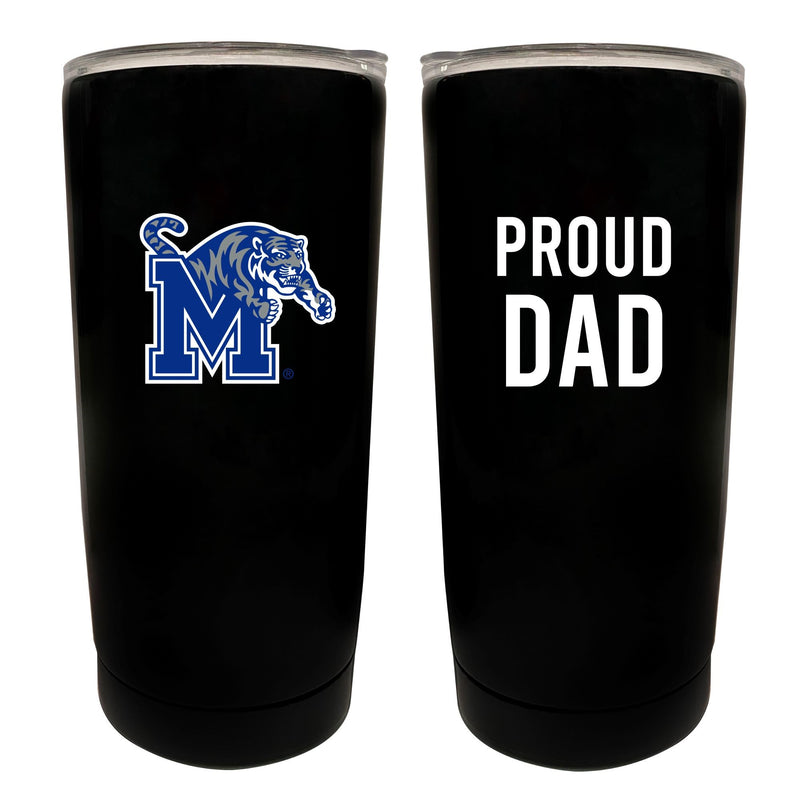 Memphis Tigers NCAA Insulated Tumbler - 16oz Stainless Steel Travel Mug Proud Dad Design Black