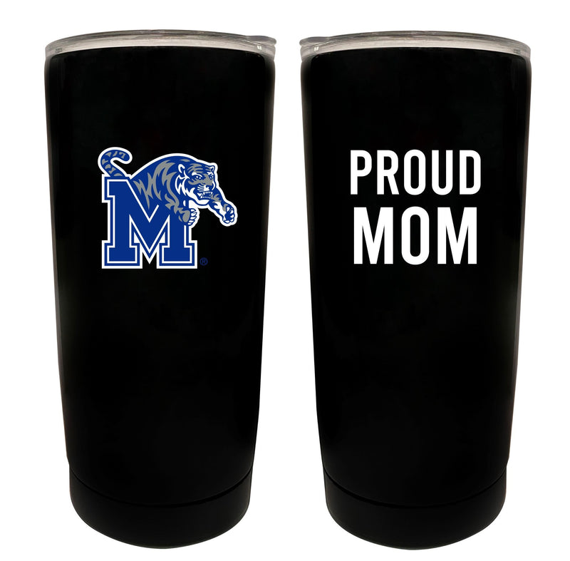 Memphis Tigers NCAA Insulated Tumbler - 16oz Stainless Steel Travel Mug Proud Mom Design Black