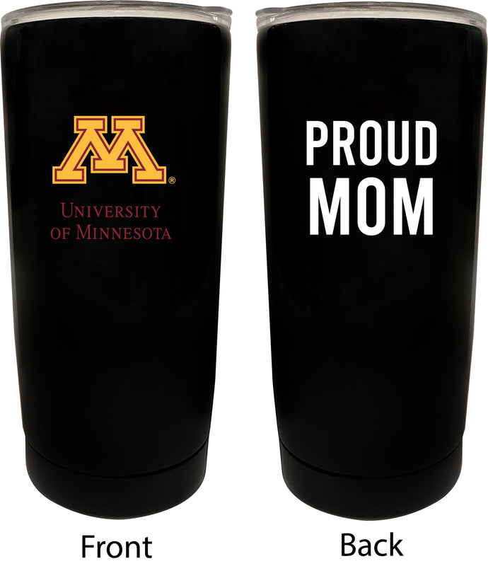 Minnesota Gophers NCAA Insulated Tumbler - 16oz Stainless Steel Travel Mug Proud Mom Design Black