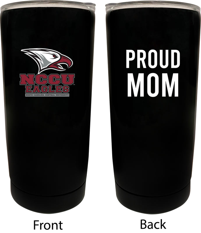 North Carolina Central Eagles NCAA Insulated Tumbler - 16oz Stainless Steel Travel Mug Proud Mom Design Black