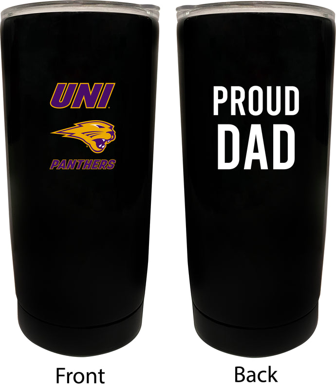Northern Iowa Panthers NCAA Insulated Tumbler - 16oz Stainless Steel Travel Mug Proud Dad Design Black