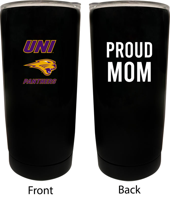 Northern Iowa Panthers NCAA Insulated Tumbler - 16oz Stainless Steel Travel Mug Proud Mom Design Black