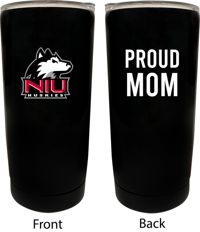 Northern Illinois Huskies NCAA Insulated Tumbler - 16oz Stainless Steel Travel Mug Proud Mom Design Black