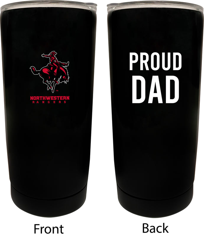 Northwestern Oklahoma State University NCAA Insulated Tumbler - 16oz Stainless Steel Travel Mug Proud Dad Design Black