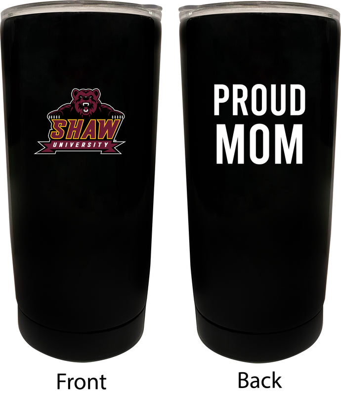 Shaw University Bears NCAA Insulated Tumbler - 16oz Stainless Steel Travel Mug Proud Mom Design Black