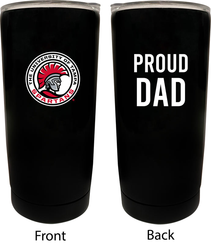 University of Tampa Spartans NCAA Insulated Tumbler - 16oz Stainless Steel Travel Mug Proud Dad Design Black