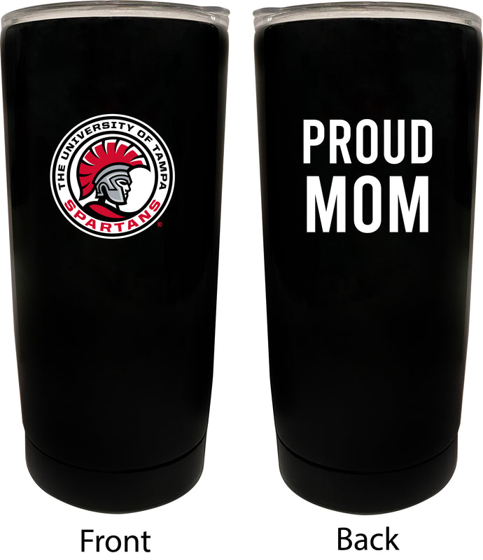 University of Tampa Spartans NCAA Insulated Tumbler - 16oz Stainless Steel Travel Mug Proud Mom Design Black