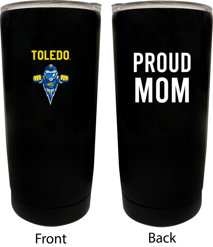 Toledo Rockets NCAA Insulated Tumbler - 16oz Stainless Steel Travel Mug Proud Mom Design Black