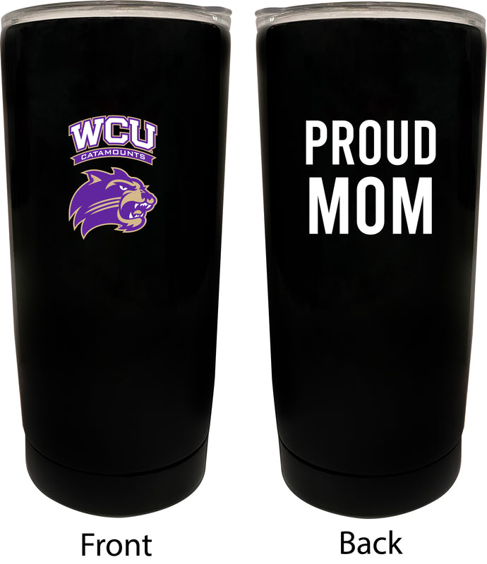 Western Carolina University NCAA Insulated Tumbler - 16oz Stainless Steel Travel Mug Proud Mom Design Black