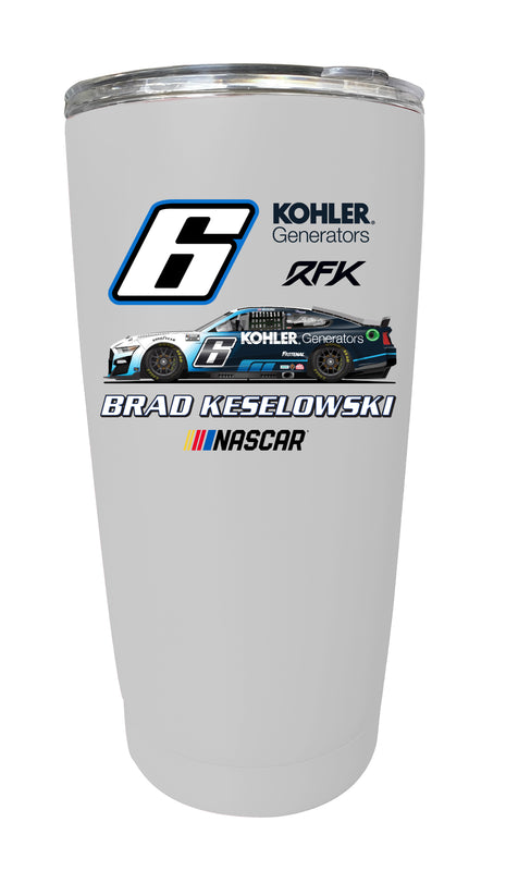 #6 Brad Keselowski Officially Licensed 16oz Stainless Steel Tumbler Car Design