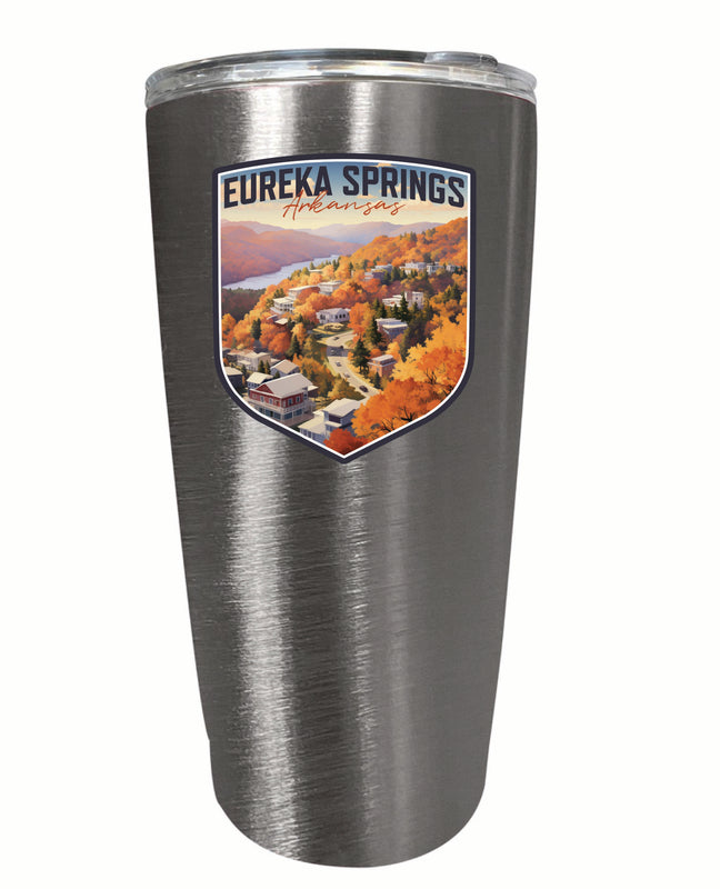 Eureka Springs Arkansas Little Switzerland of the Ozarks Design Souvenir 16 oz Stainless Steel Insulated Tumbler STAINLESS STEEL 2-Pack