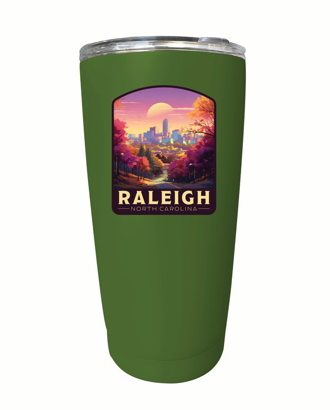 Raleigh North Carolina City of Oaks Design Souvenir 16 oz Stainless Steel Insulated Tumbler Green 2-Pack