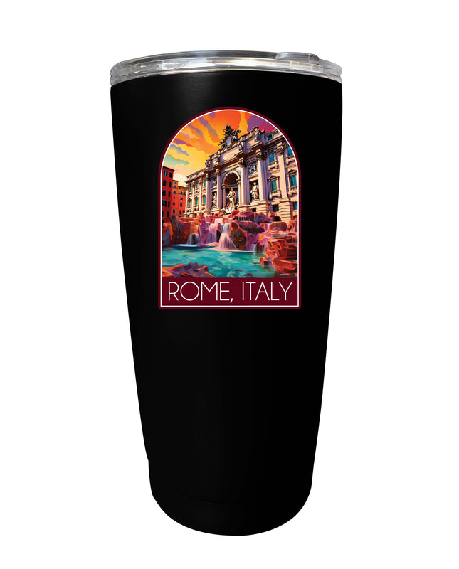 Rome Italy Design B Souvenir 16 oz Stainless Steel Insulated Tumbler Black Single