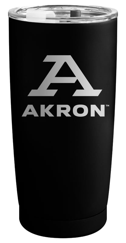 Akron Zips Officially Licensed 16 oz Engraved Insulated Stainless Steel Tumbler Black