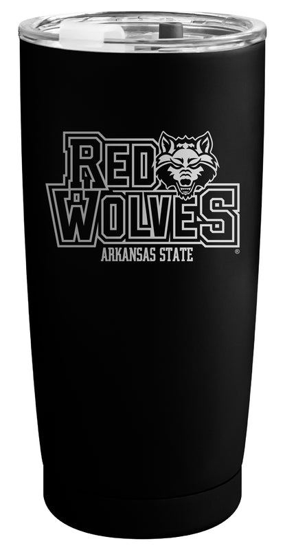 Arkansas State Officially Licensed 16 oz Engraved Insulated Stainless Steel Tumbler Black