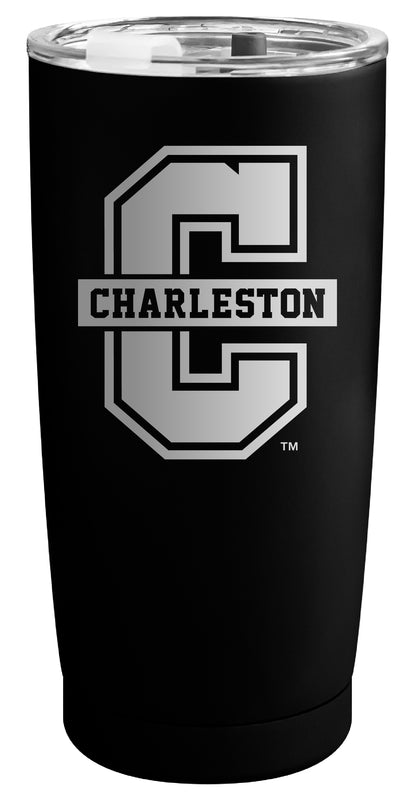 College of Charleston Officially Licensed 16 oz Engraved Insulated Stainless Steel Tumbler Black