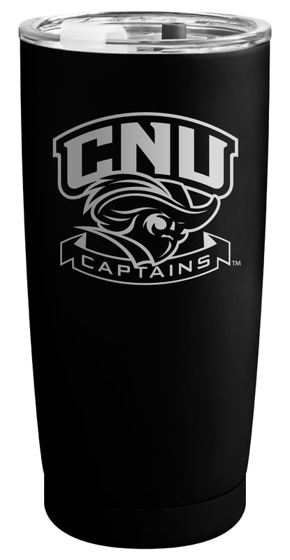Christopher Newport Captains Officially Licensed 16 oz Engraved Insulated Stainless Steel Tumbler Black