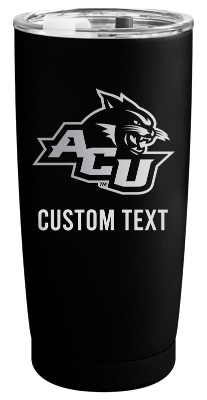 Abilene Christian University Customizable Officially Licensed 16 oz Engraved Insulated Stainless Steel Tumbler Black