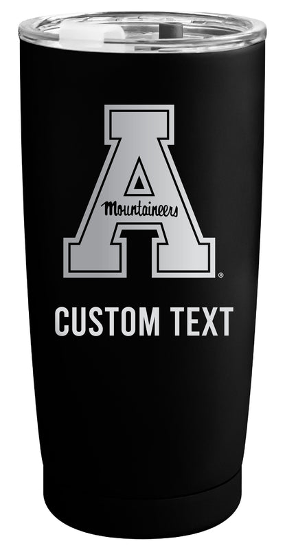 Appalachian State Customizable Officially Licensed 16 oz Engraved Insulated Stainless Steel Tumbler Black