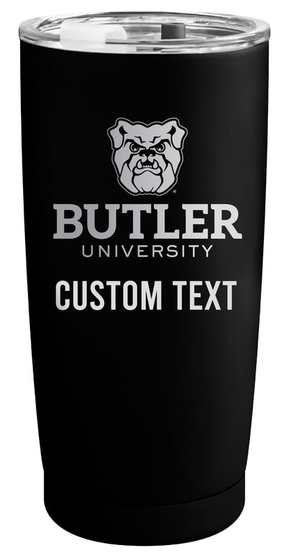 Butler Bulldogs Customizable Officially Licensed 16 oz Engraved Insulated Stainless Steel Tumbler Black