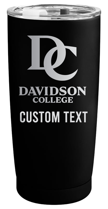 Davidson College Customizable Officially Licensed 16 oz Engraved Insulated Stainless Steel Tumbler Black