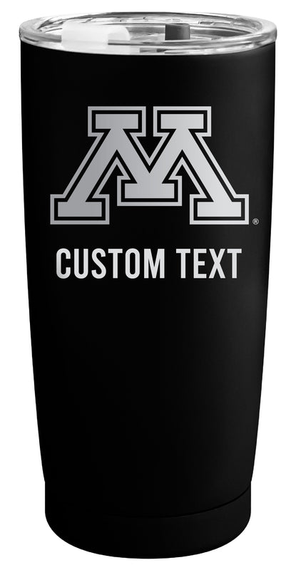 Minnesota Gophers Customizable Officially Licensed 16 oz Engraved Insulated Stainless Steel Tumbler Black